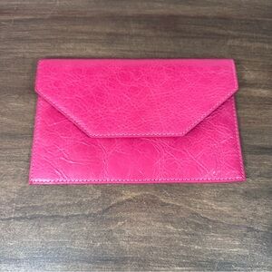 Graphic Image New York Leather Envelope Wallet Photos Receipts Cash 7" x 4" Pink